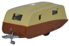 Oxford Diecast 76CV003 1:76 Scale Caravan Cream And Brown