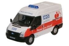 OXFORD DIECAST 76FT008 FORD TRANSIT MKV SWB NHS BLOOD DONOR