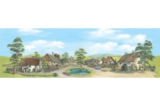 Peco SK-65 Village With Pond Backscene
