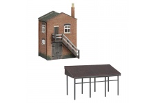 Bachmann Scenecraft 42-0088 N Gauge Industrial Store and Canopy
