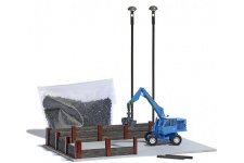 Busch 1045 Coal Stockpile With Excavator Loader HO/OO Scale Plastic Kit