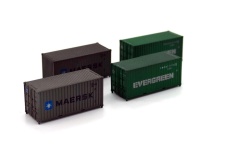 gaugemaster-da2f-028-201-20ft-evergreen-and-maersk-containers-4-pack-weathered-n-gauge