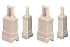 Ratio 307 N Scale Chimneys (Pack of 4) Plastic Kit