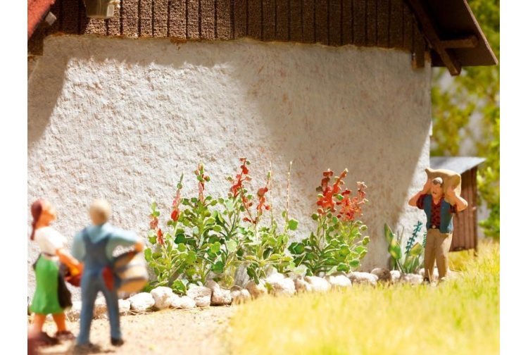 model railway scenery Noch N14116 OO gauge hollyhocks pic2