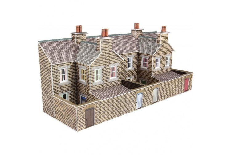 Metcalfe PN177 Low Relief Terraced House Backs N Gauge Card Kit