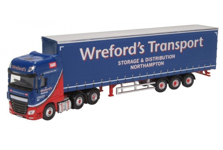 Oxford Diecast 76DXF002 DAF XF Euro 6 Curtainside Wrefords