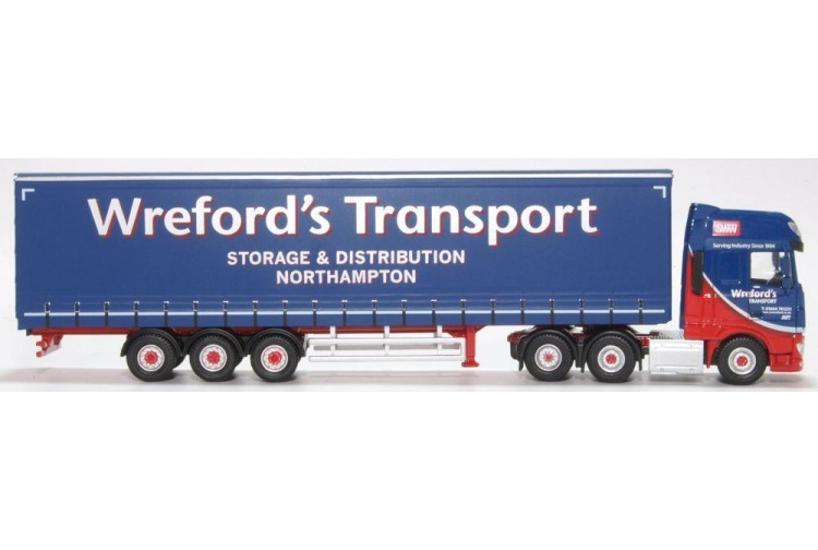 Oxford Diecast 76DXF002 DAF XF Euro 6 Curtainside Wrefords side2