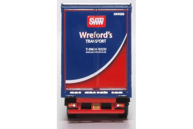 Oxford Diecast 76DXF002 DAF XF Euro 6 Curtainside Wrefords rear