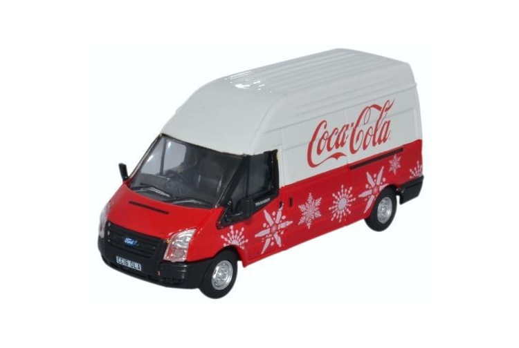 Oxford Diecast 76FT030CC Ford Transit MkV LWB High Coca Cola Christmas