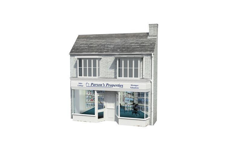 Bachmann Scenecraft 44-285 Low Relief Parsons Estate Agent Pre-Built OO Gauge