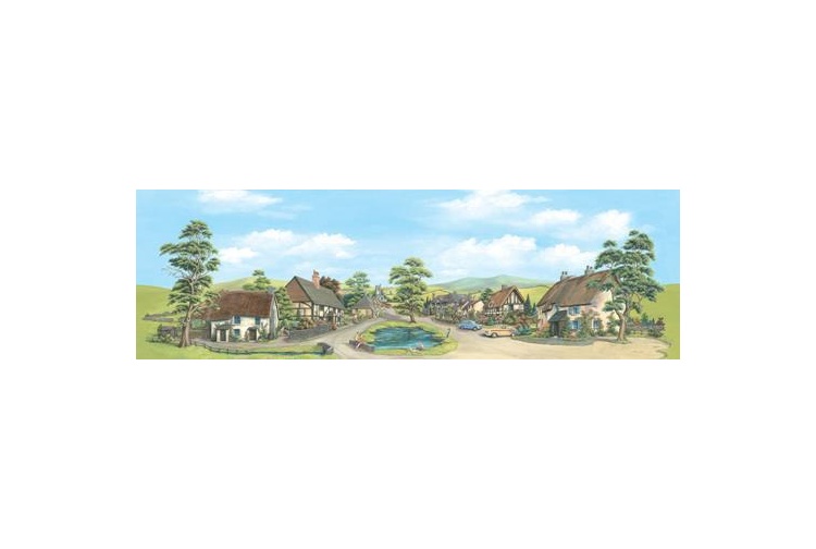 Peco SK-65 Village With Pond Backscene
