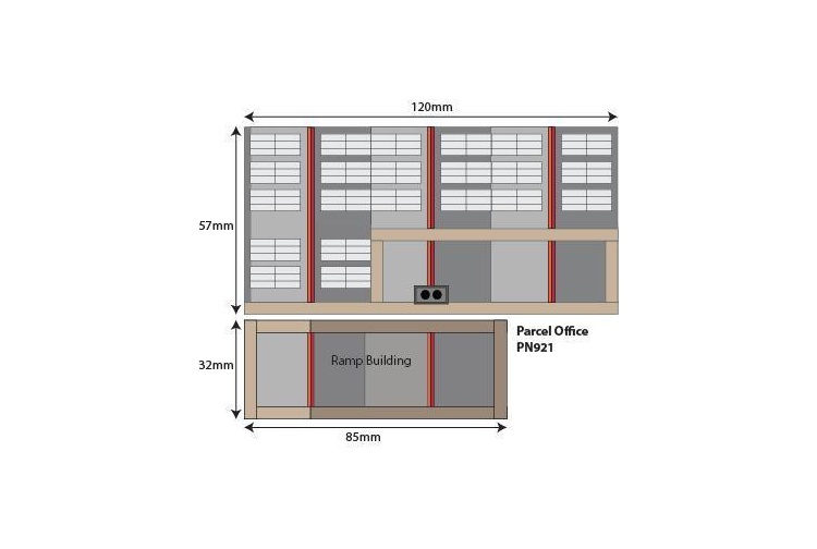 Metcalfe PN921 Parcel Offices N Gauge Card Kit plan