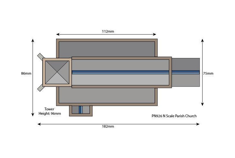 Metcalfe PN926 Parish Church N Gauge Card Kit plan