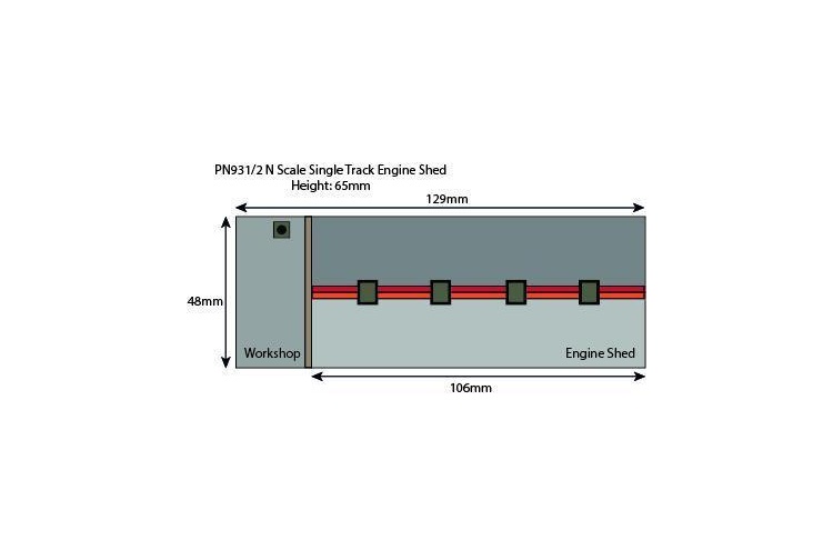 Metcalfe PN931 Single Track Engine Shed in Red Brick plan