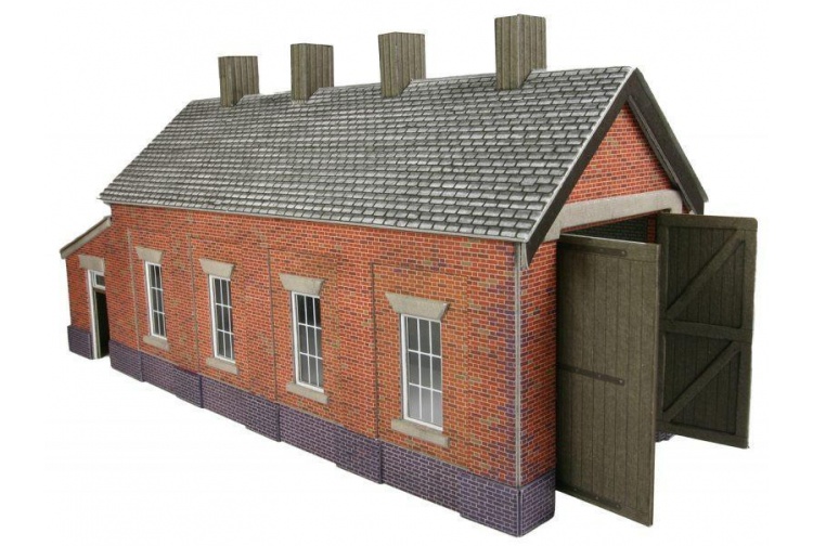 Metcalfe PO331 Red Brick Single Track Engine Shed OO Gauge Card Kit