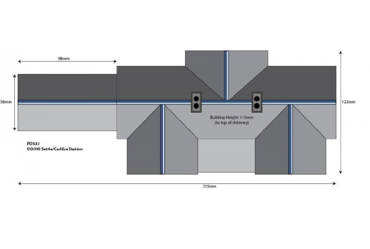 Metcalfe PO333 Settle-Carlisle Railway Station OO Gauge Card Kit dimensions