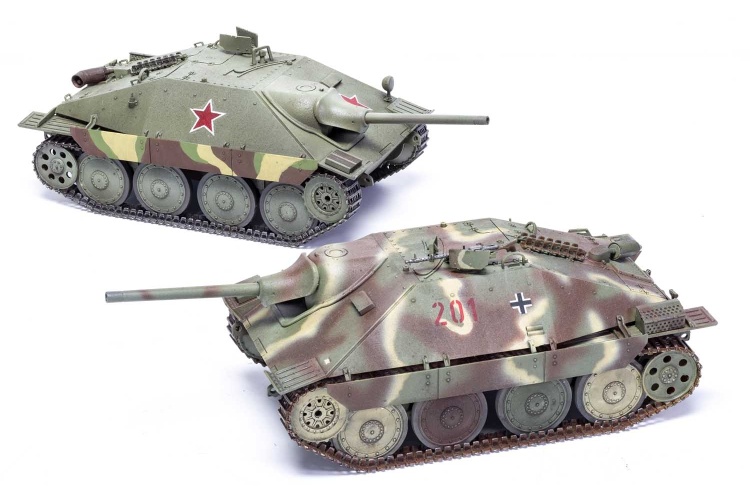 Airfix A1353 JagdPanzer 38 Tonne Hetzer, Late Version 1:35 Scale Model Tank Kit completed schemes