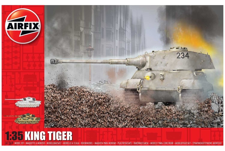 Airfix A1369 King Tiger 1:35 Scale Plastic Model Tank Kit Package
