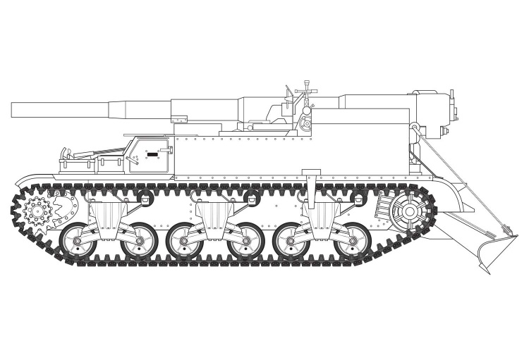 Airfix M12 GMC Self Propelled Gun 1:35 Scale Model Kit artwork