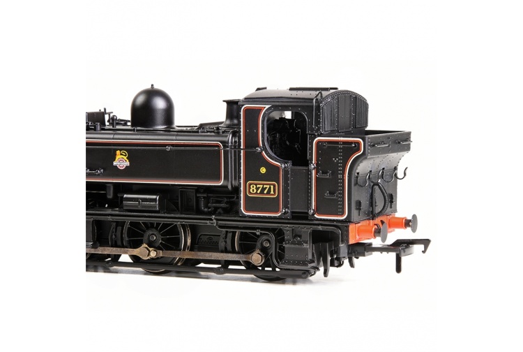 Bachmann 32-205A GWR 8750 Pannier Tank 8771 BR Lined Black (Early Emblem) (No.8771) Left Side Cab