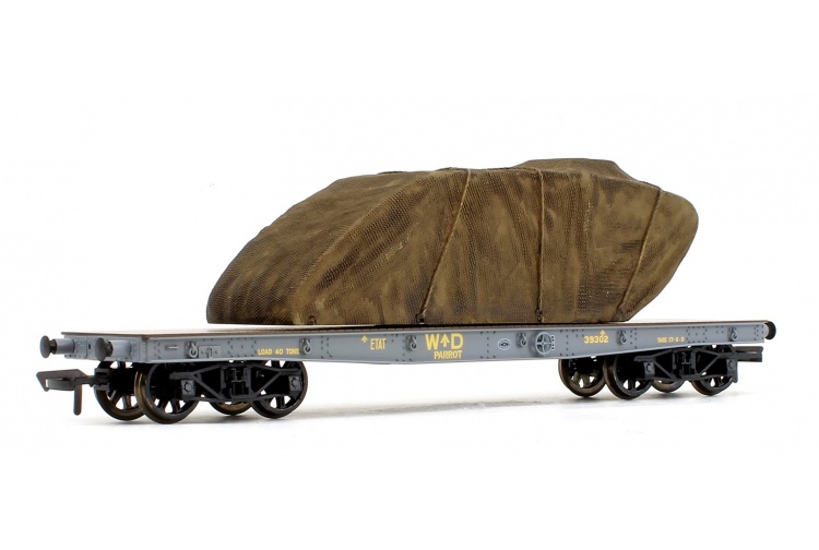 Bachmann 38-740 War Office Parrot Bogie Wagon In WD Livery With Sheeted Tank Load