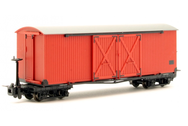 Bachmann Narrow Gauge 393-027 Covered Goods Wagon In Lincolnshire Coast Light Railway Crimson Livery