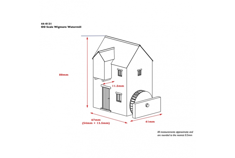 Bachmann Scenecraft 44-0131 Wigmore Watermill Dimensions