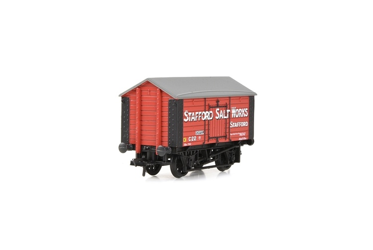 Bahmann 33-181A 10T Covered Salt Wagon 'Stafford Salt Works' Red Closeup