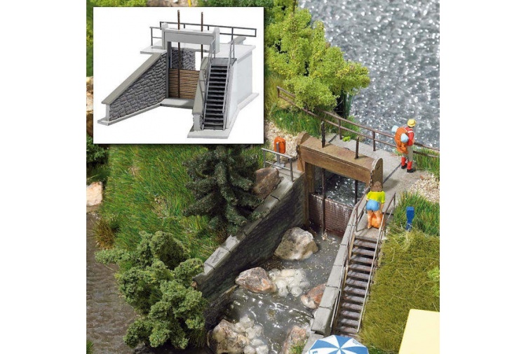Busch 1483 Weir With Foot Bridge