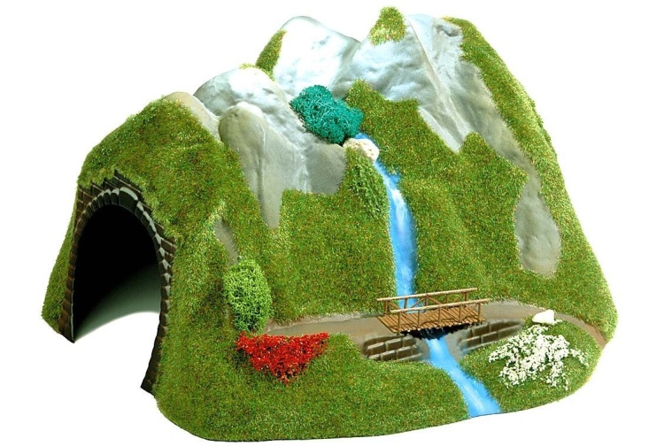 Busch 3007 OO / HOCurved Tunnel Bridge With Waterfall Detail