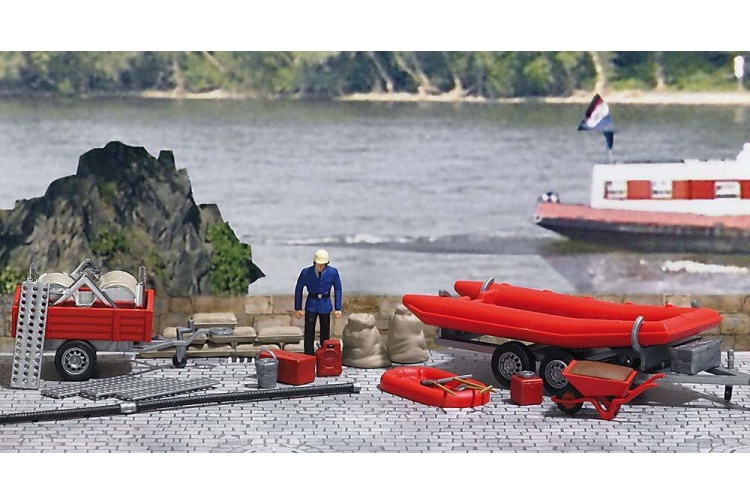 Busch 1077 OO/HO Flood Rescue Set