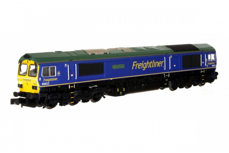 Dapol 2D-007-010 Class 66 66623 Freightliner Blue Bill Bolsover Front Left