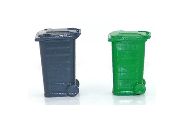 Gaugemaster GM495 Wheelie Bins (4 Pre-Built OO Scale Bins)