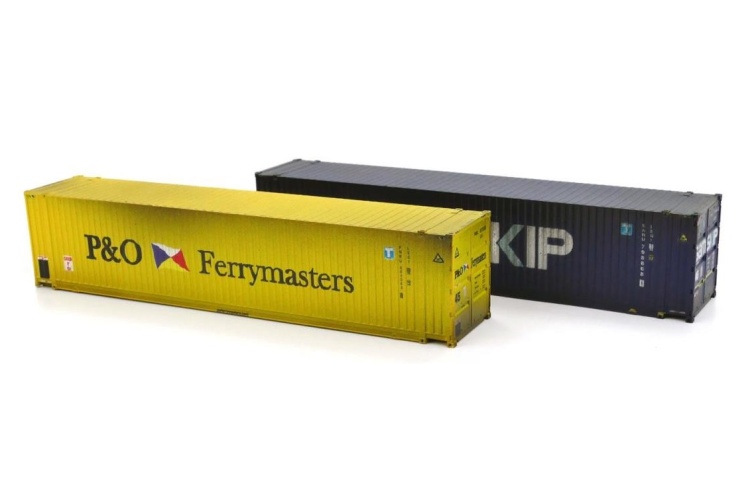 gaugemaster_da4f-028-024_p_and_o_ferrymasters_007303-8_samskip_798868-0_45ft_high_cube_containers_twin_pack_weathered