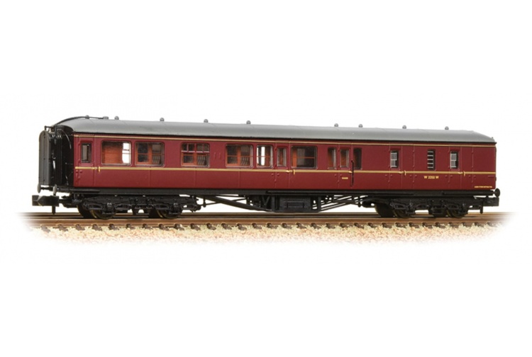 Graham Farish 374-512 GWR Hawksworth Brake Second Corridor BR Maroon