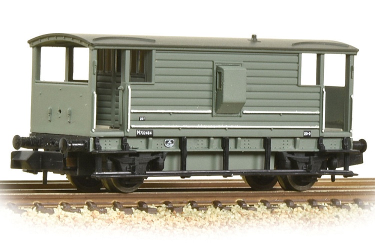 Graham Farish 377-301D N Gauge 20t Brake Van BR Early Grey