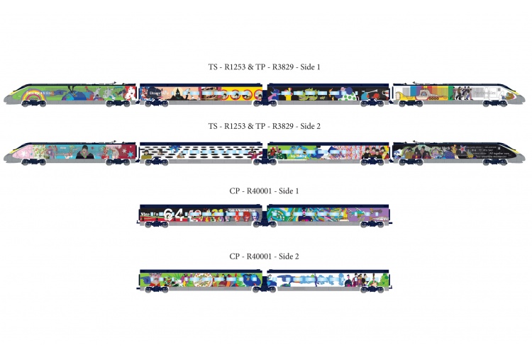 Hornby R3829 Eurostar Class 373 Set 3005 And 3006 Yellow Submarine Train Pack Linked Sets