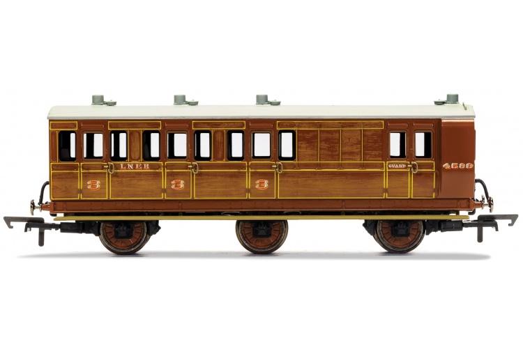 Hornby R40083 LNER 6 Wheel Coach Brake 3rd Class 4589