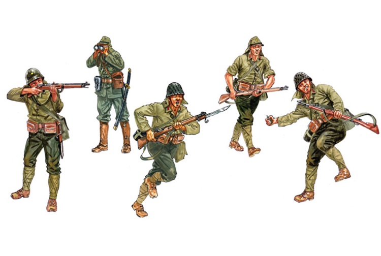 italeri-6170-japanese-infantry-wwii-50-unpainted-figures-1-72-scale