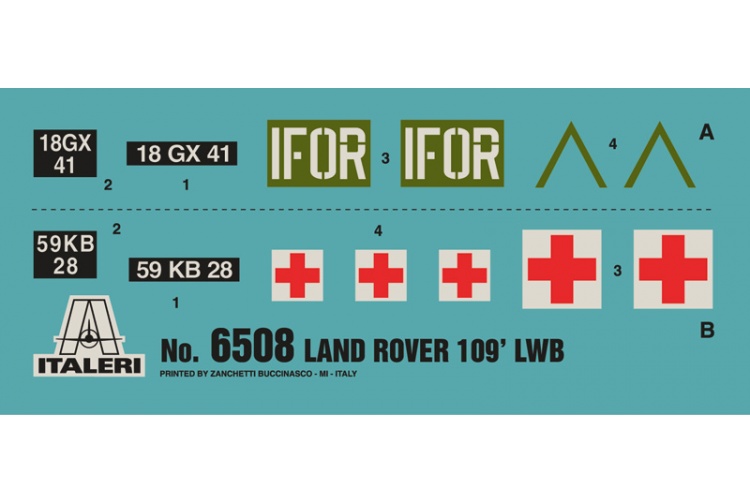 Italeri 6508 Land Rover 109" Long Wheel Base (LWB) Decals