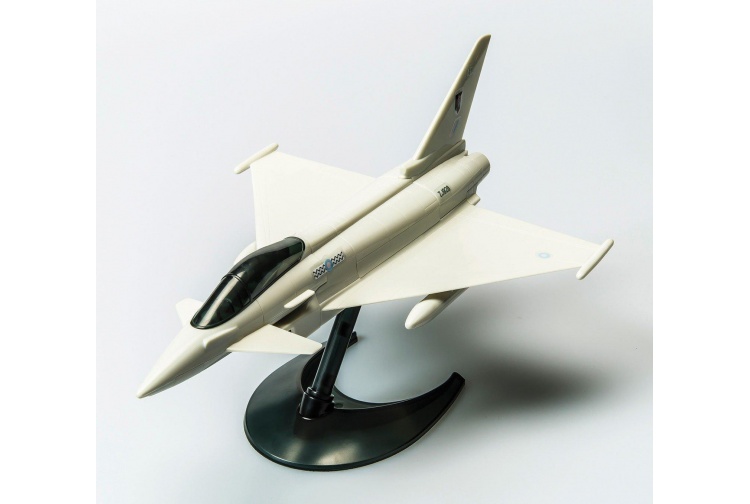 Airfix J6002 Quick Build Eurofighter Typhoon Model Plane Kit On Stand Front