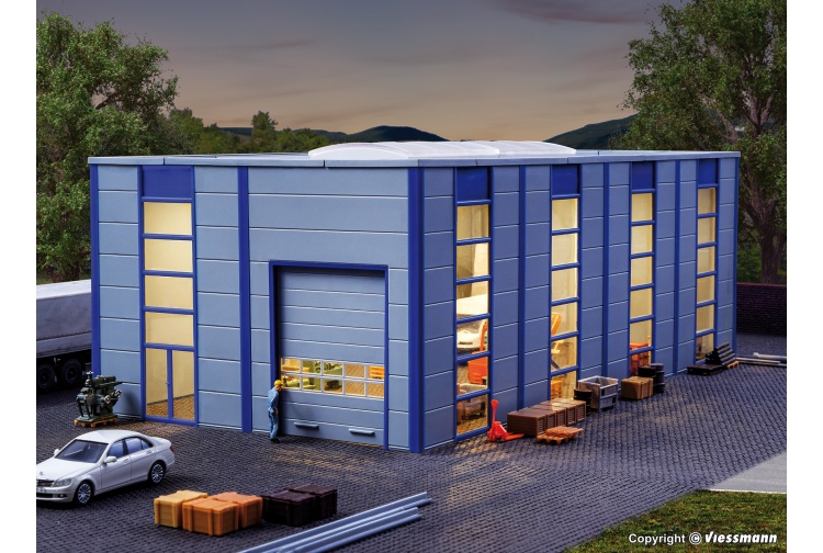 Kibri 39250 Modern Warehouse HO Gauge Plastic Kit Night
