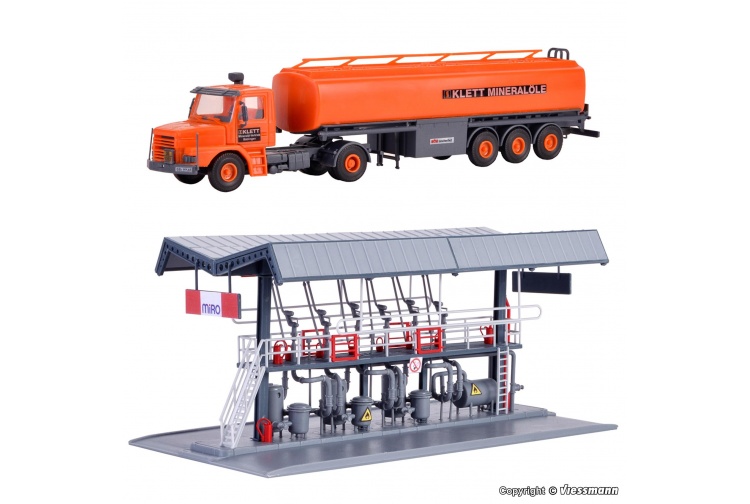 Kibri 39834 MIRO Filling Station With SCANIA Tanker