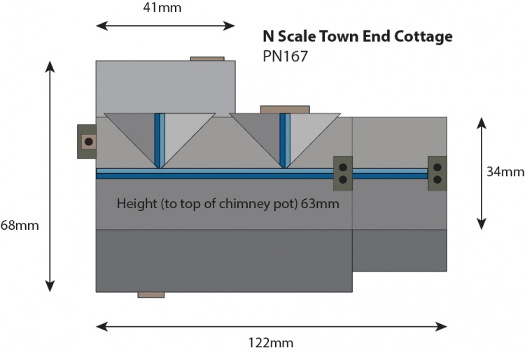 Metcalfe PN167 Town End Cottage N Gauge Card Kit Plan