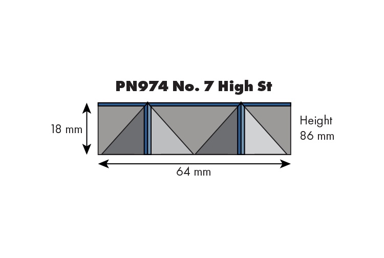 Metcalfe PN974 No. 7 High Street Low Relief Shop Front footprint