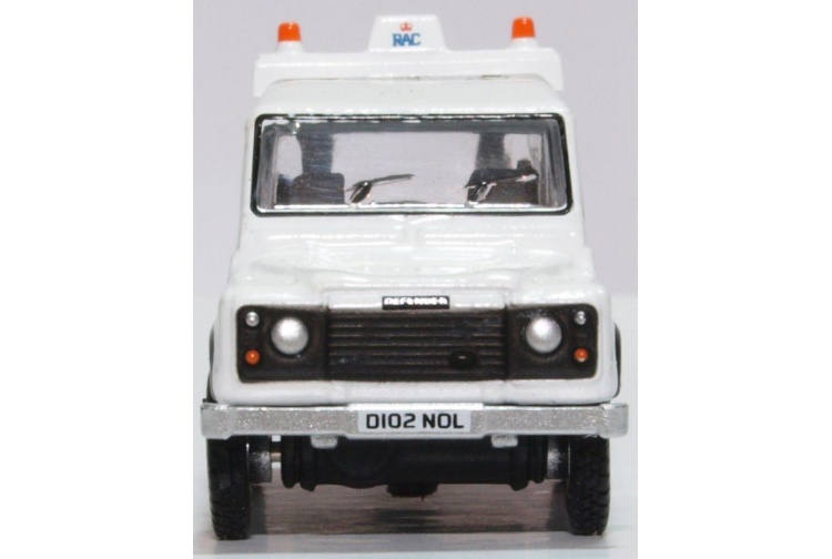 Oxford Diecast 76DEF015 Land Rover Defender LWB Hard Back RAC Front