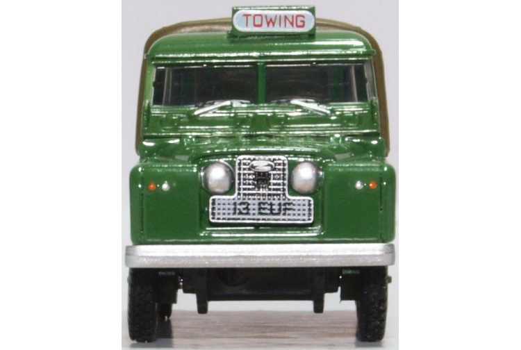 Oxford Diecast 76LAN2018 Land Rover Series II LWB Canvas Southdown Front
