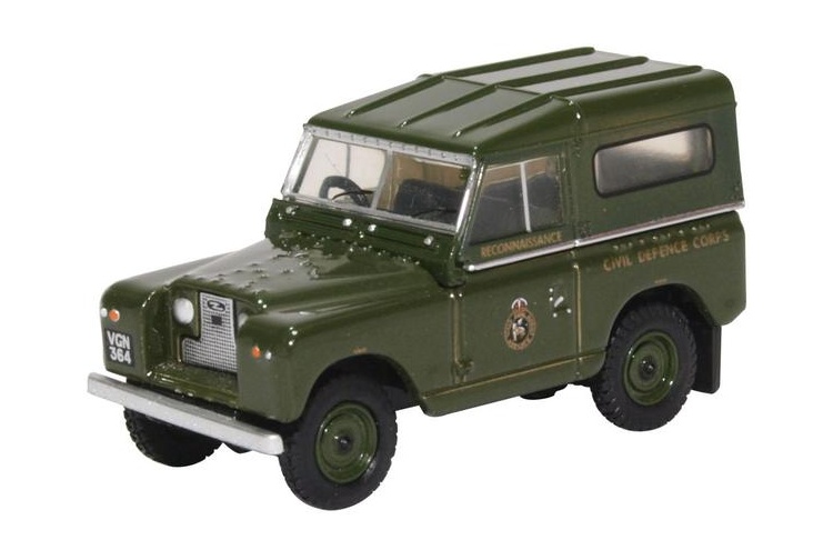Oxford Diecast 76LR2S005 Land Rover Series II SWB Hard Back Civil Defence