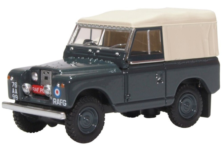 Oxford Diecast 76LR2S007 Land Rover Series II SWB Canvas RAF Police 1:76 Scale Diecast Model