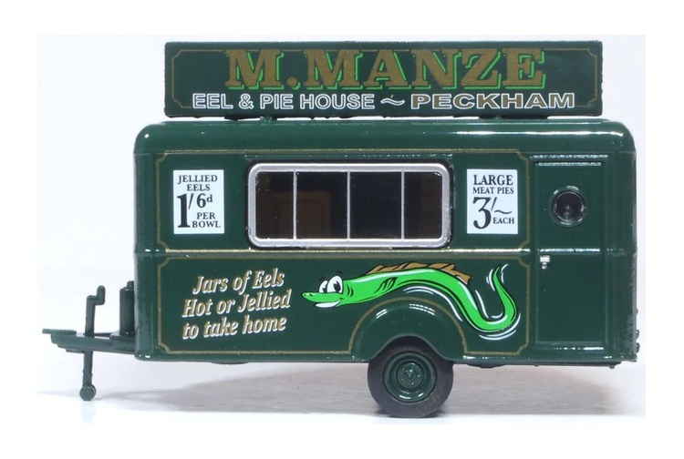Oxford Diecast 76TR018 Mobile Trailer M.Manze Jellied Eels Nearside
